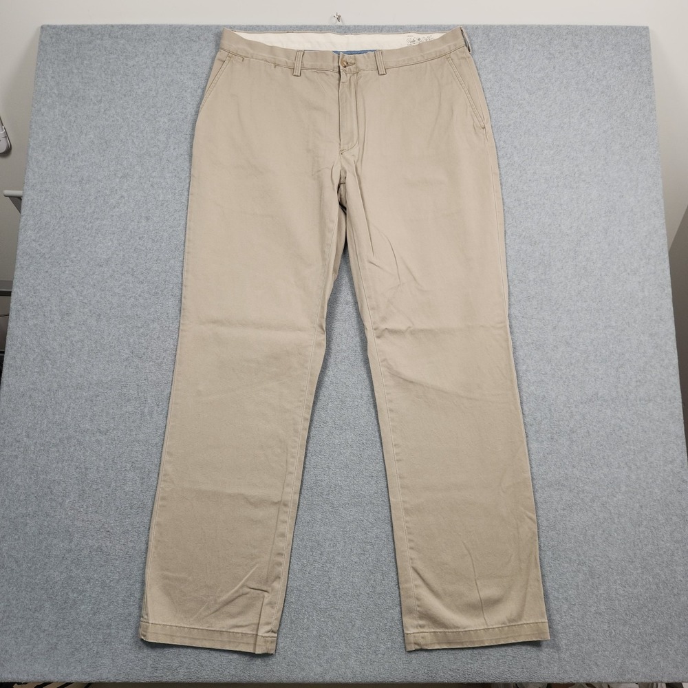Polo Ralph Lauren Pants Mens 36x34 Khaki Tan Classic Fit Straight Chino Cotton - Picture 1 of 12